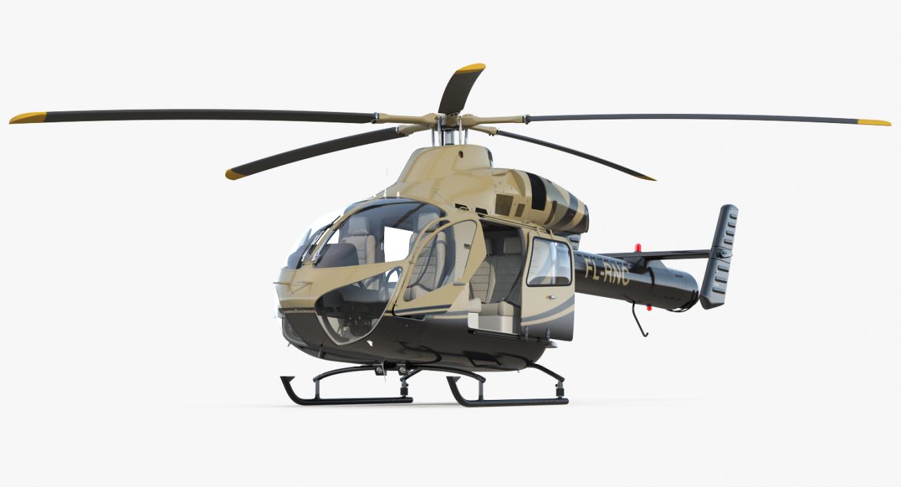 Rigged Private Helicopters Collection 4 3D model