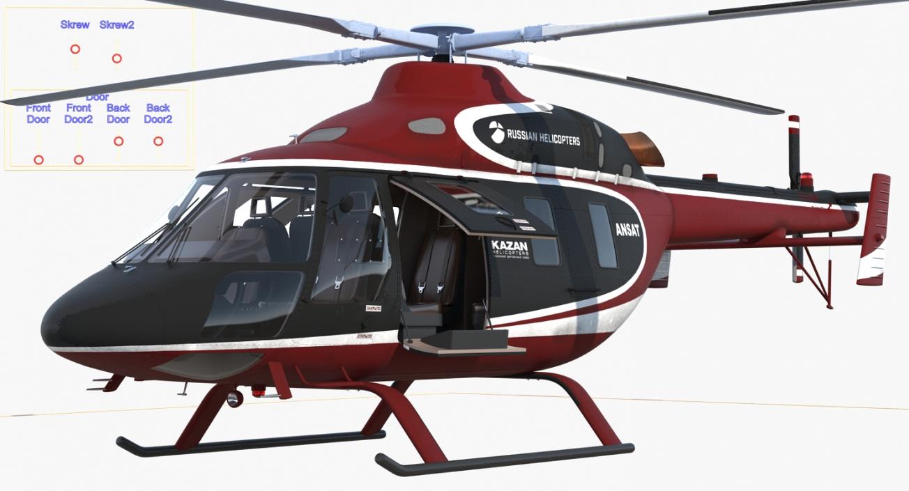 Rigged Private Helicopters Collection 4 3D model