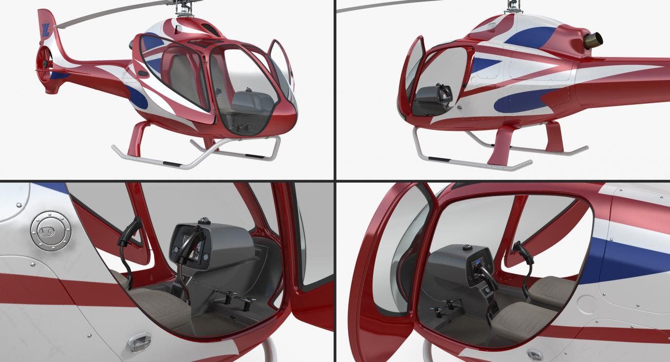 Rigged Private Helicopters Collection 4 3D model