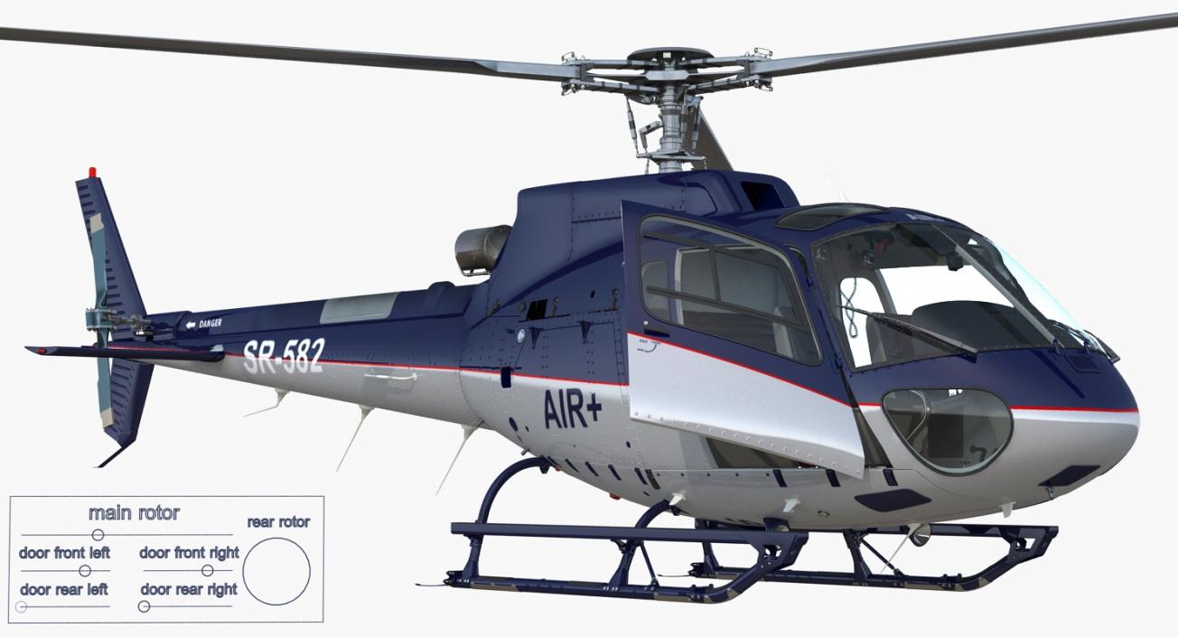 Rigged Private Helicopters Collection 4 3D model