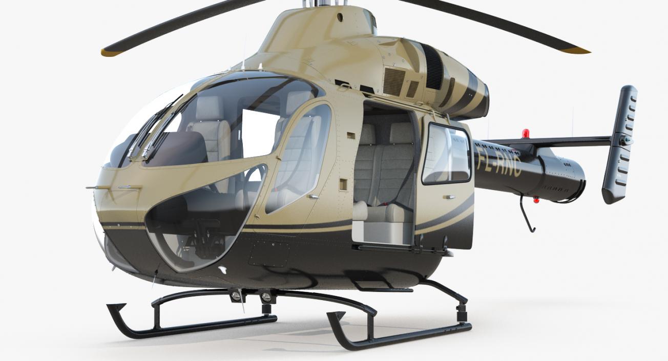 Rigged Private Helicopters Collection 4 3D model