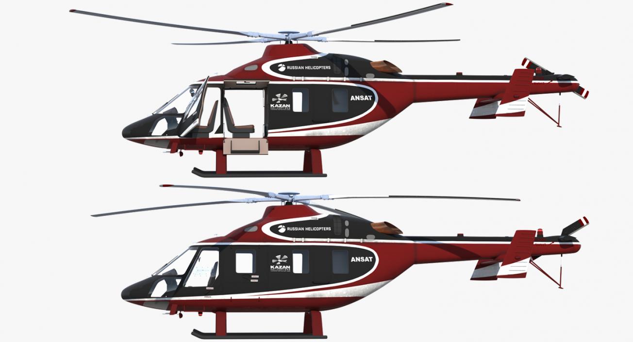 Rigged Private Helicopters Collection 4 3D model