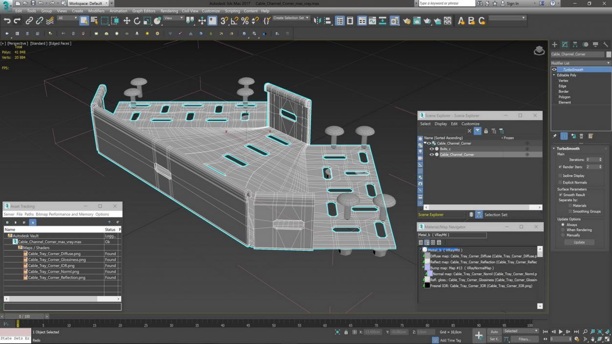 3D model Cable Channel Corner