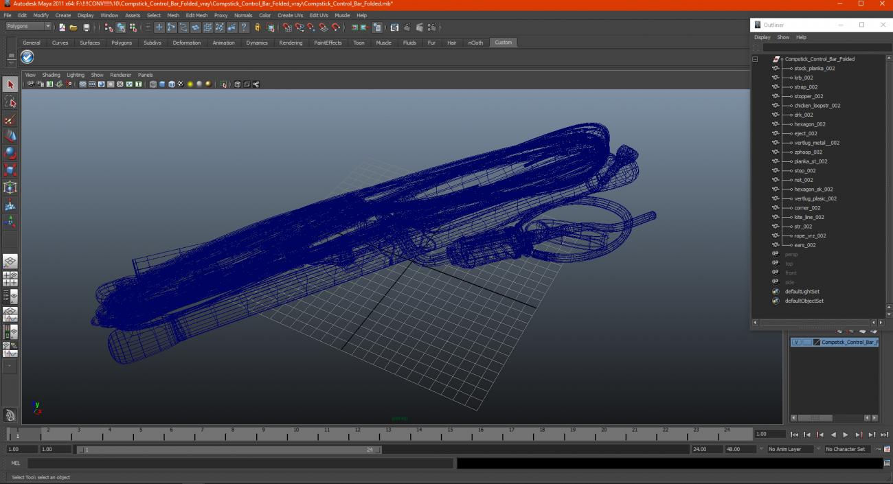 3D Compstick Control Bar Folded model