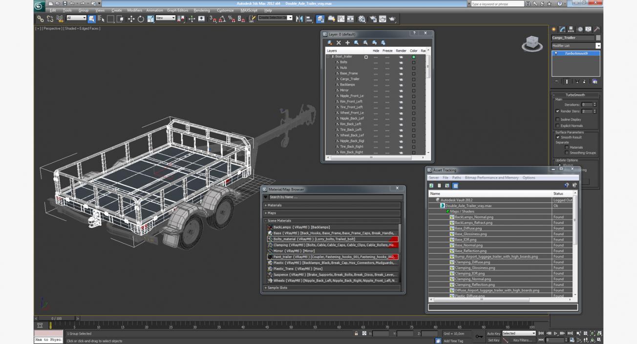 Double Axle Trailer 3D model