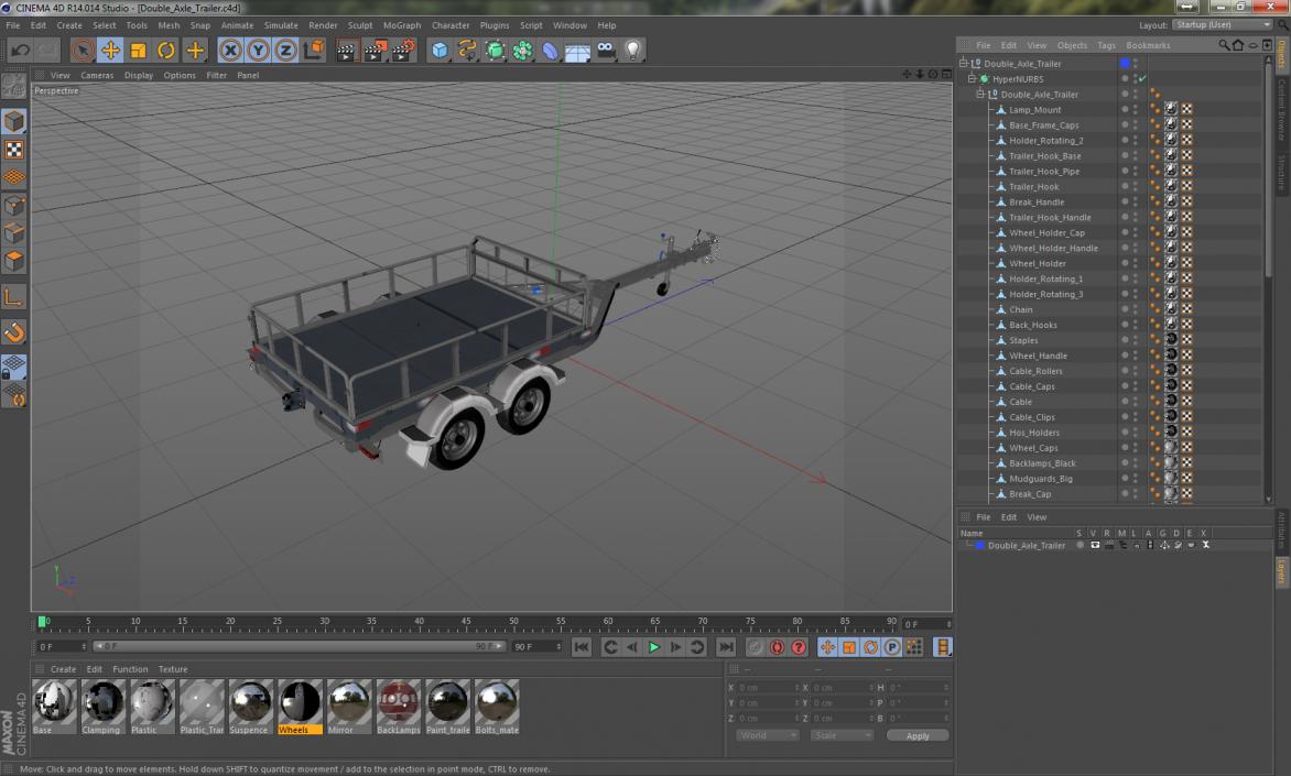 Double Axle Trailer 3D model