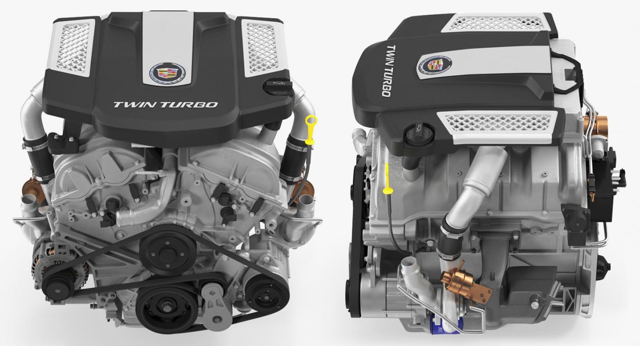 3D Cadillac Twin Turbo V6 Car Engine model