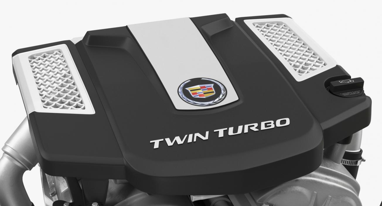 3D Cadillac Twin Turbo V6 Car Engine model