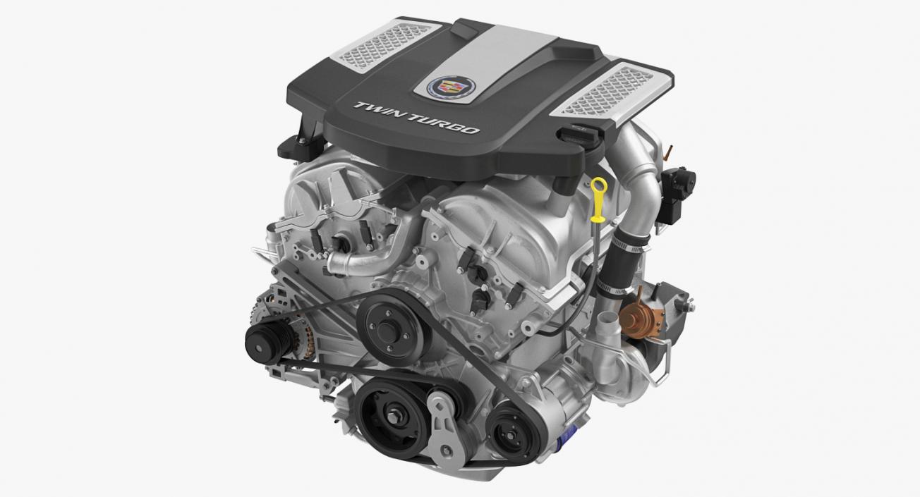 3D Cadillac Twin Turbo V6 Car Engine model