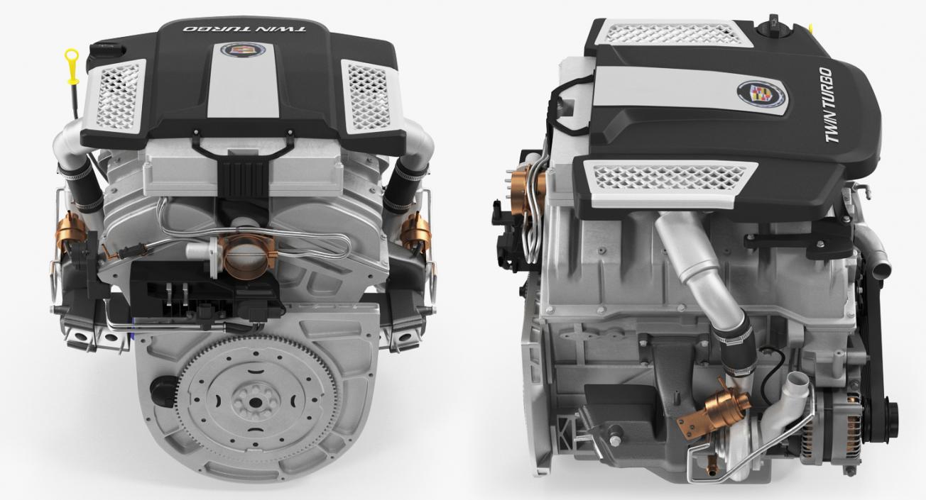 3D Cadillac Twin Turbo V6 Car Engine model