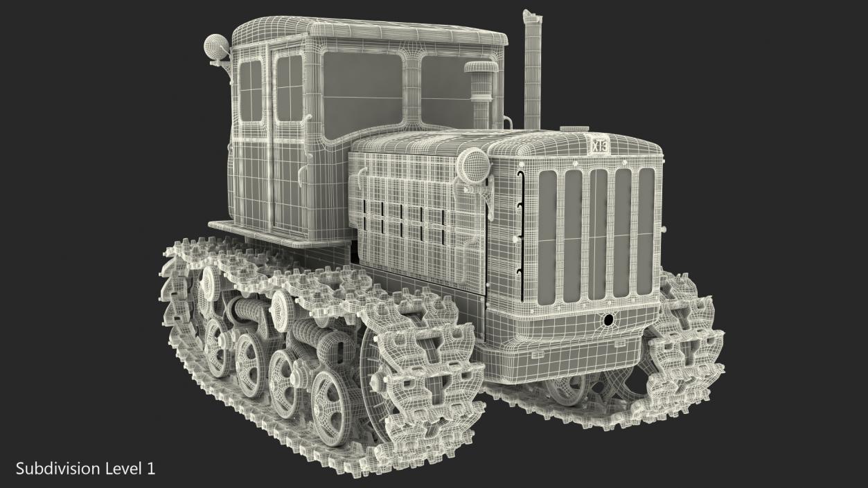 3D Old Soviet Tractor model