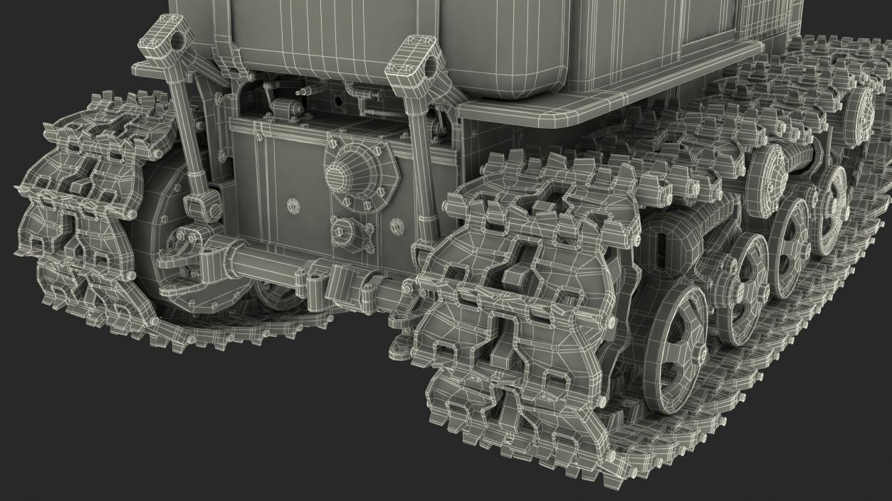 3D Old Soviet Tractor model