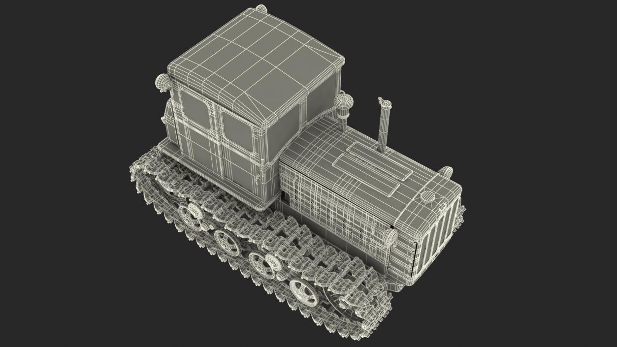 3D Old Soviet Tractor model