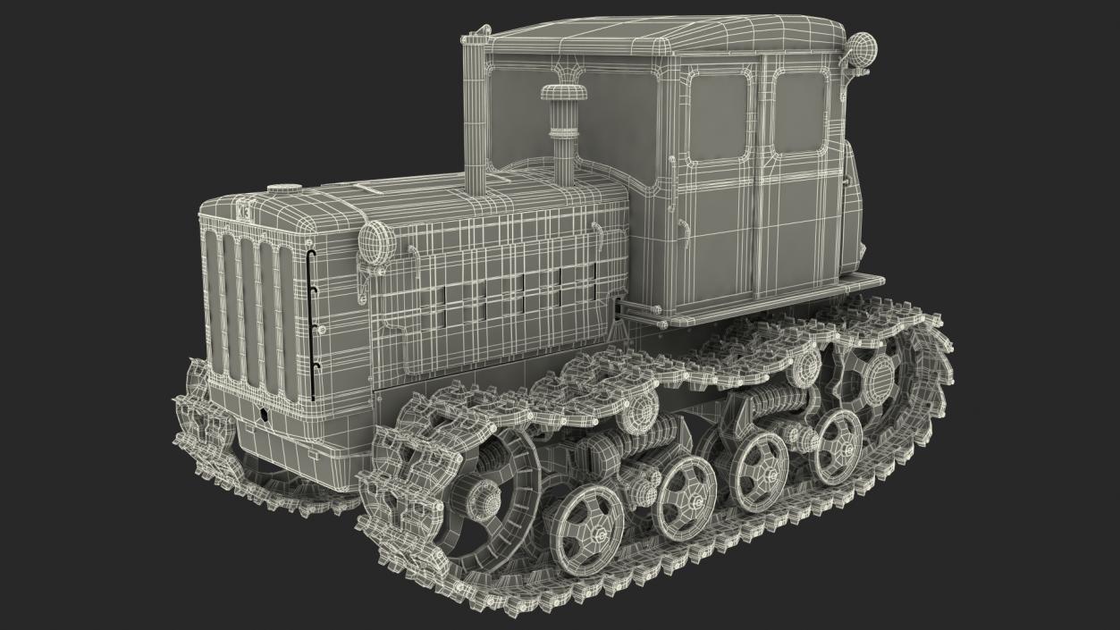 3D Old Soviet Tractor model