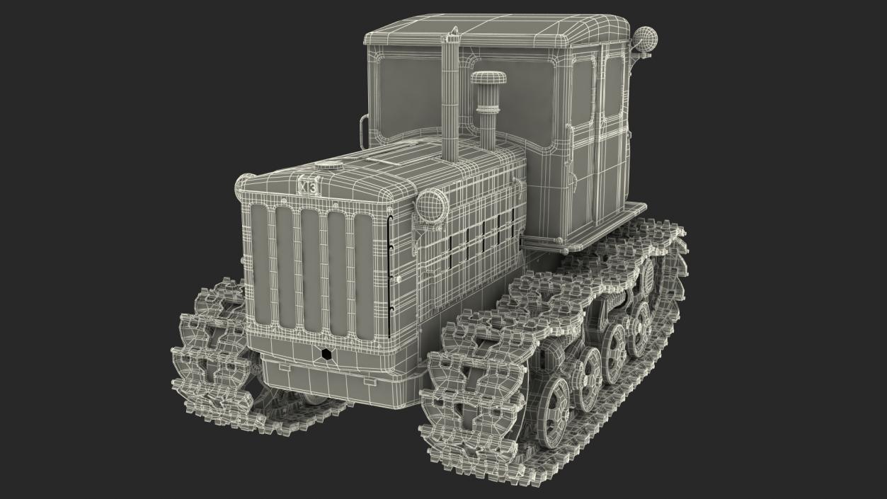 3D Old Soviet Tractor model