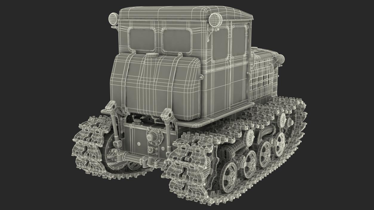 3D Old Soviet Tractor model