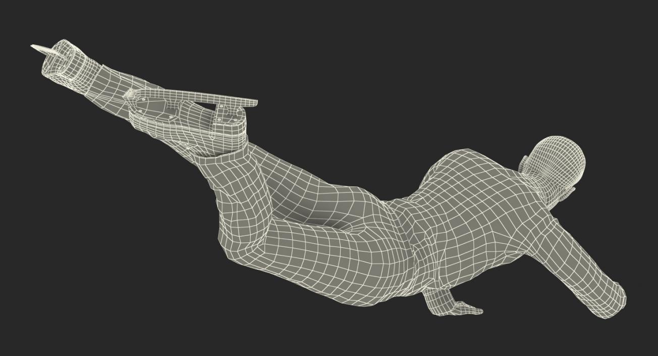 3D Male Figure Skater 2 Falling Down model