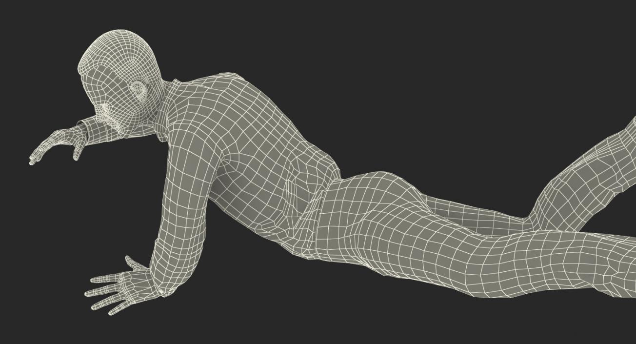 3D Male Figure Skater 2 Falling Down model