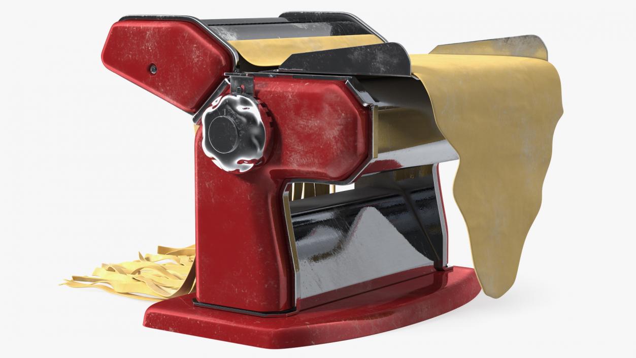 Imperia Pasta Maker Machine Red with Dough 3D