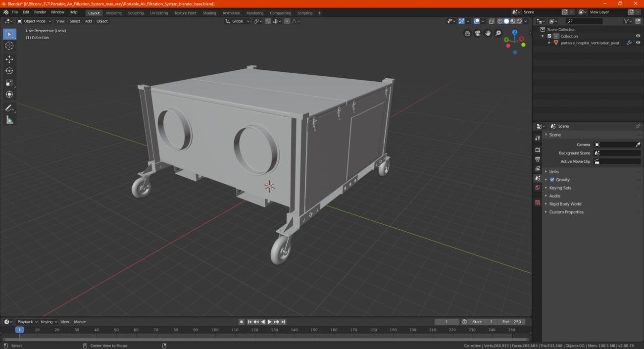 3D model Portable Air Filtration System