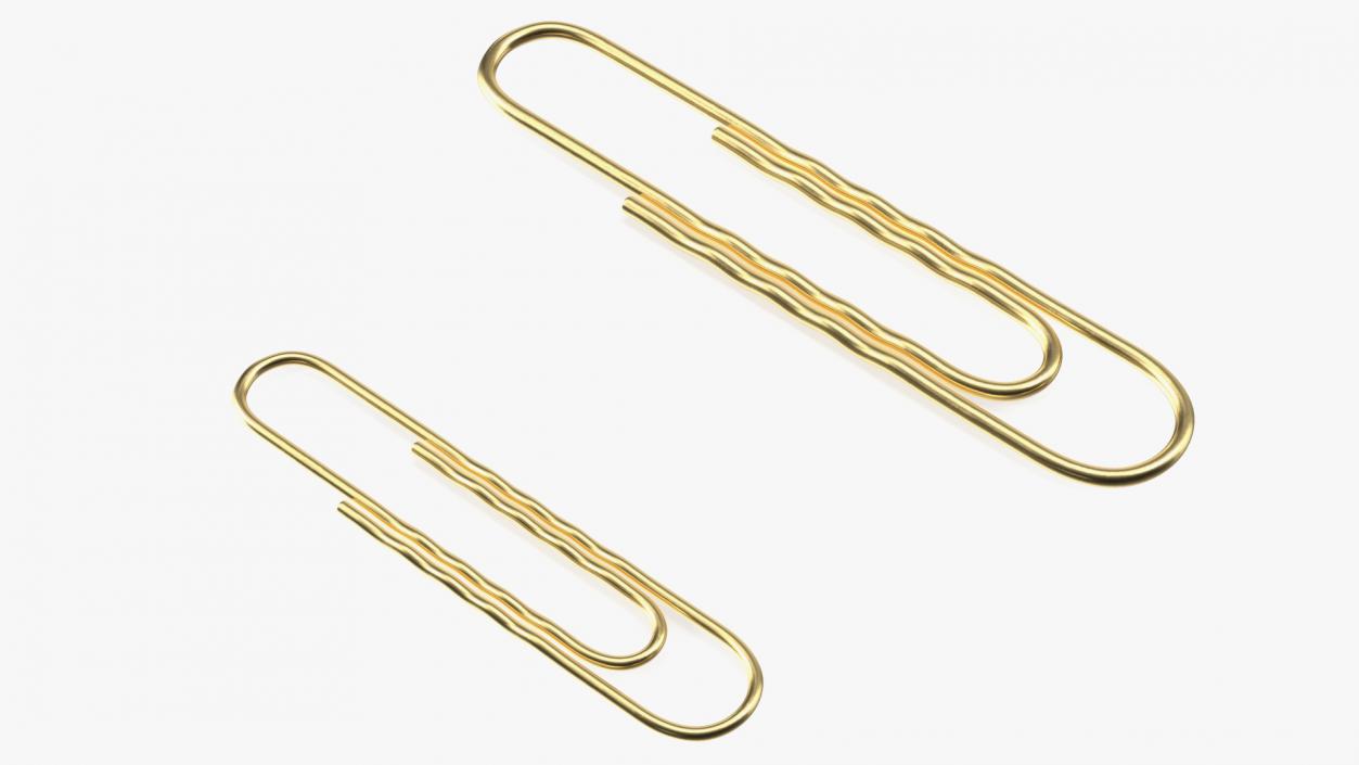 3D Paper Clip Wavy Shape Gold