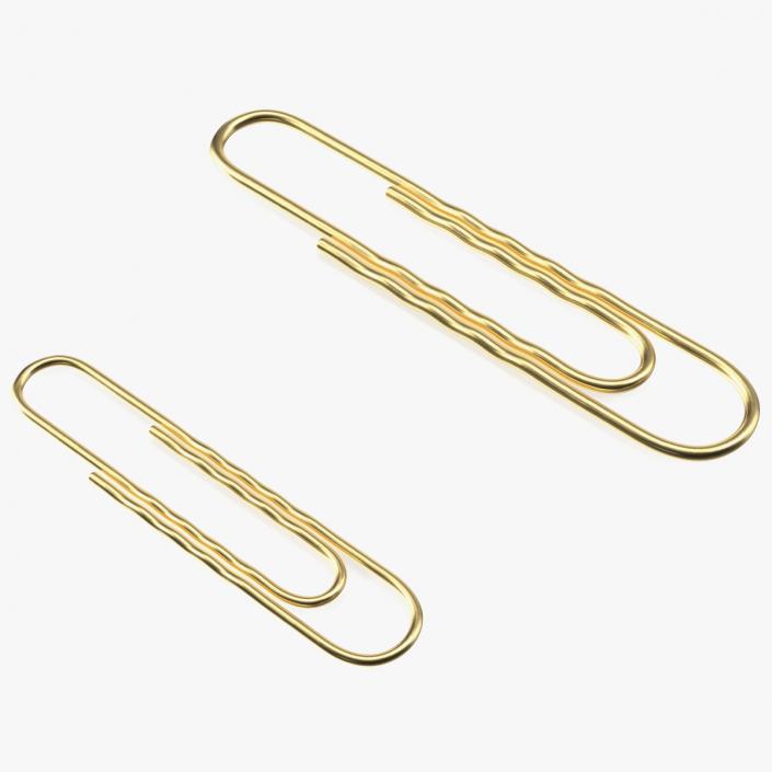 3D Paper Clip Wavy Shape Gold