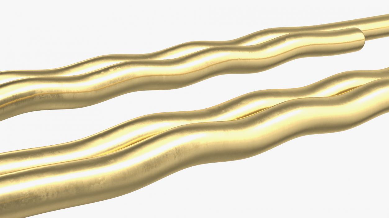 3D Paper Clip Wavy Shape Gold