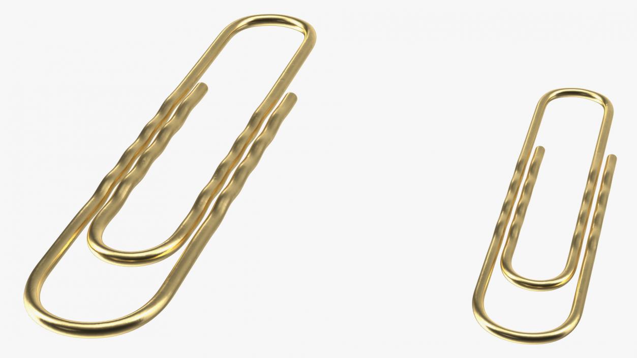 3D Paper Clip Wavy Shape Gold