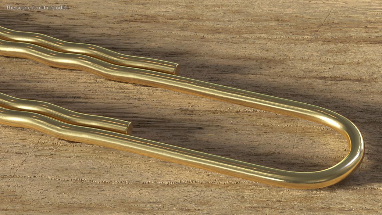 3D Paper Clip Wavy Shape Gold