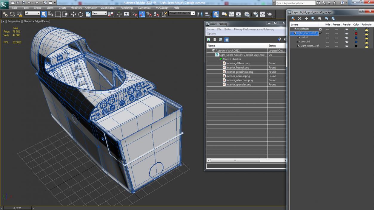 3D Light Sport Aircraft Cockpit model