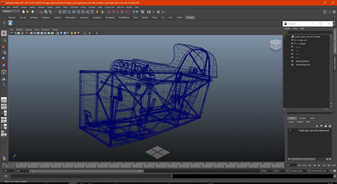 3D Light Sport Aircraft Cockpit model