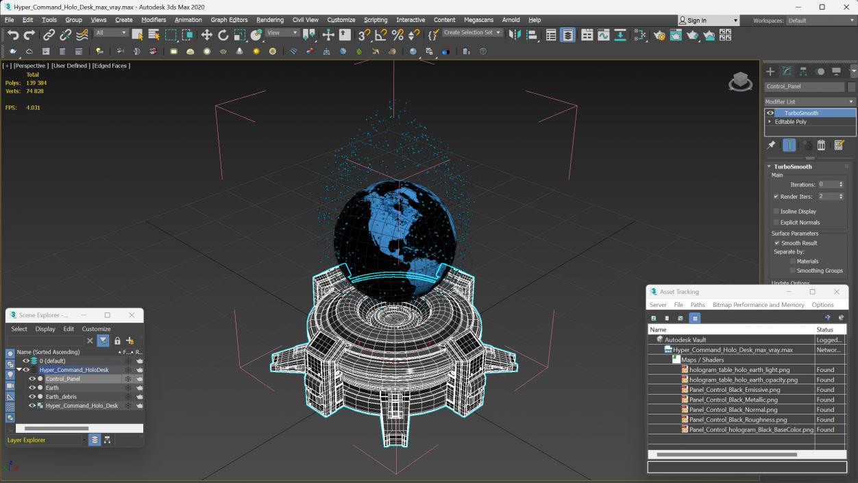 3D Hyper Command Holo Desk model