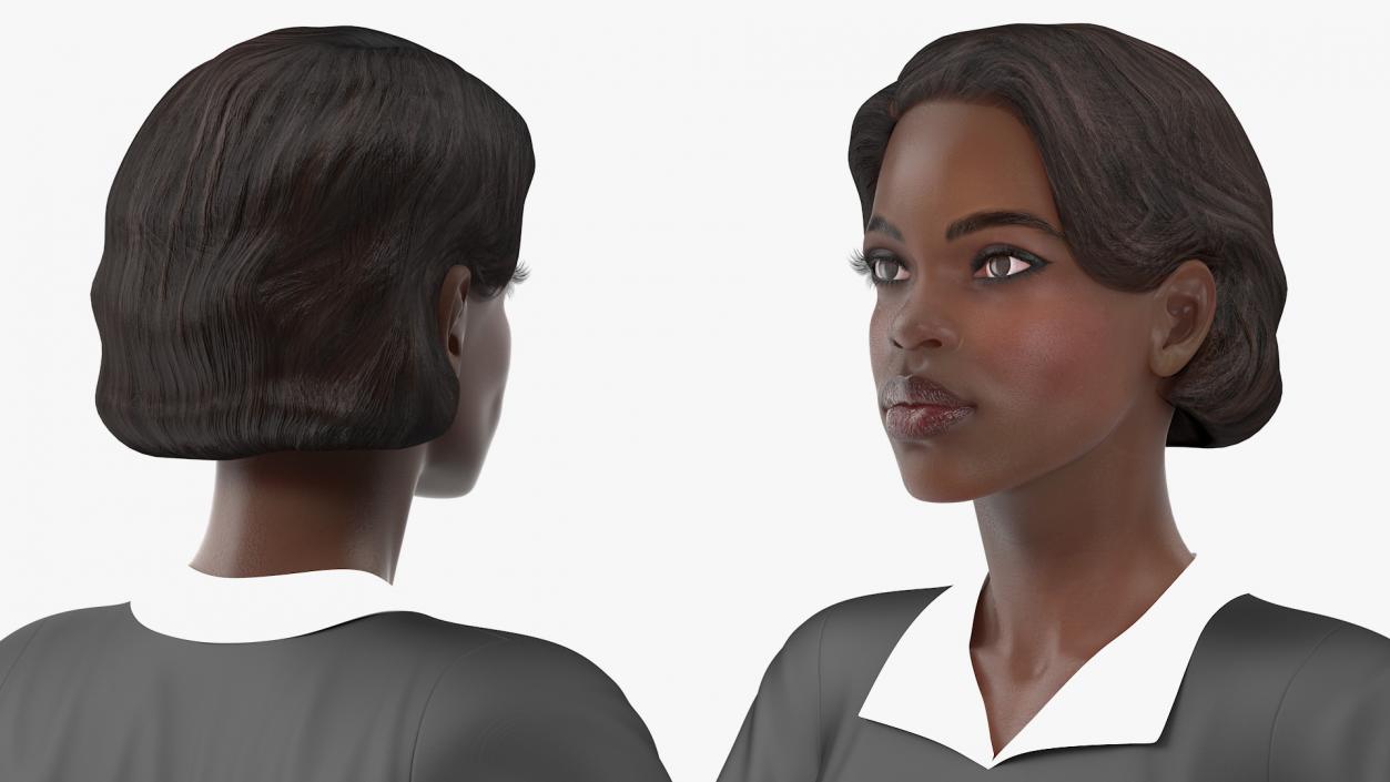 3D Dark Skin Judge Woman Rigged model