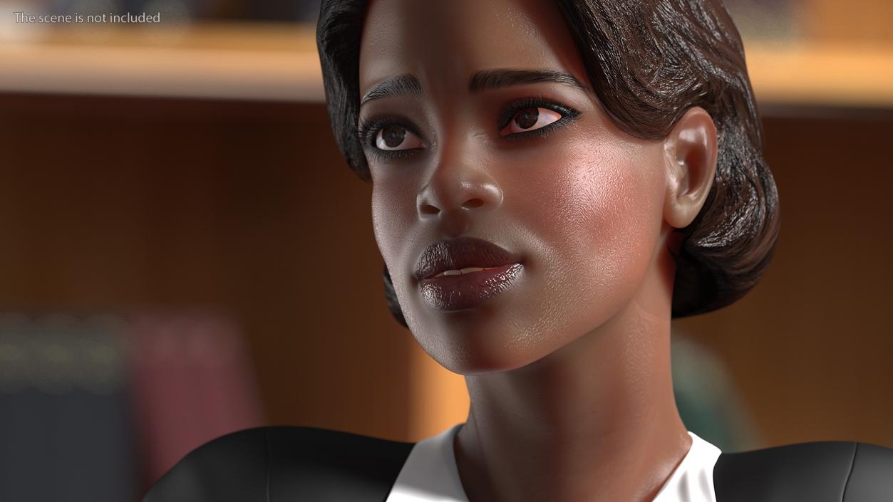 3D Dark Skin Judge Woman Rigged model