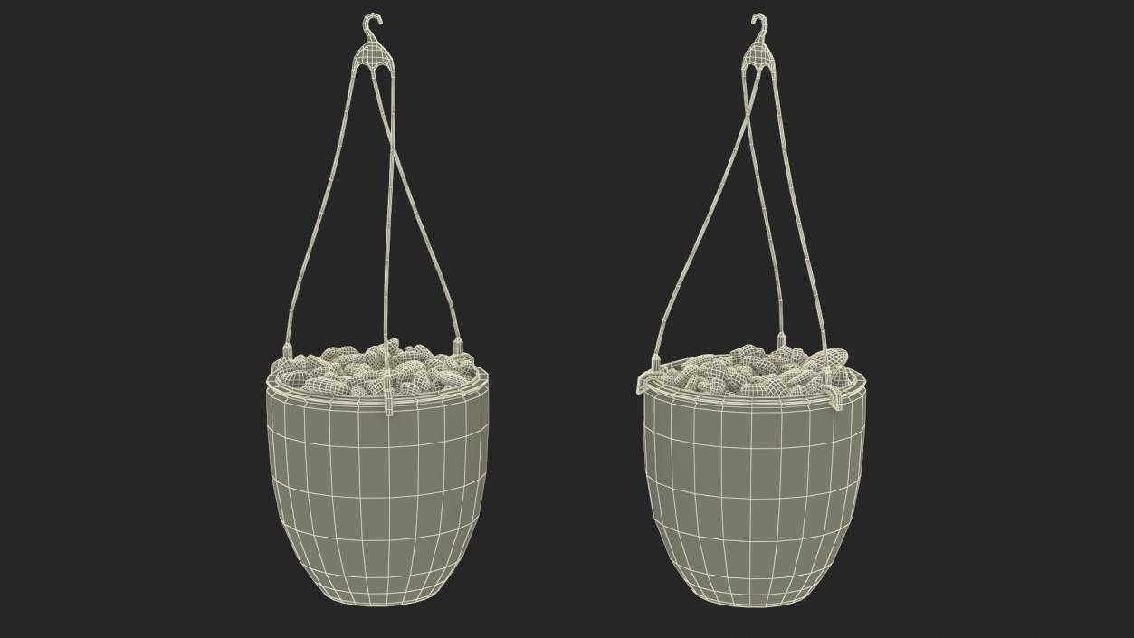 3D Hanging Planter with Pebbles model