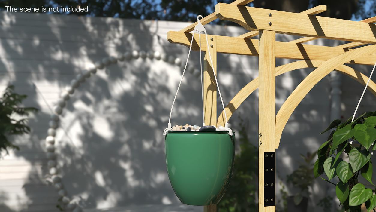 3D Hanging Planter with Pebbles model