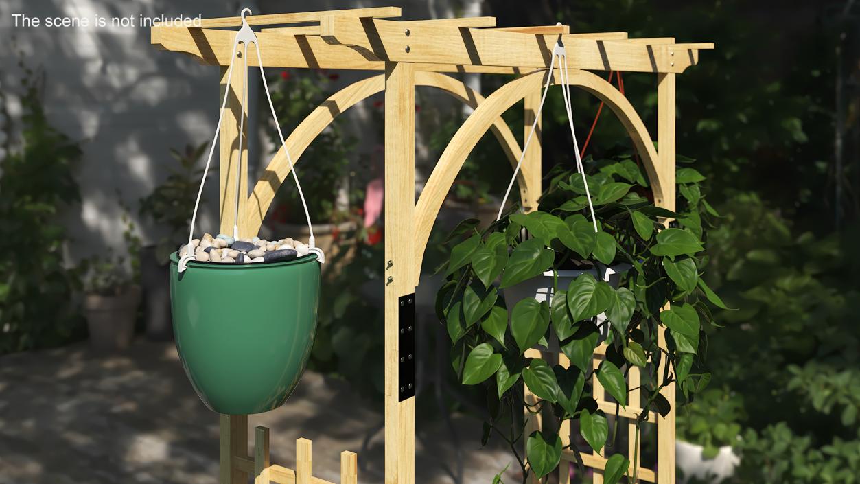 3D Hanging Planter with Pebbles model