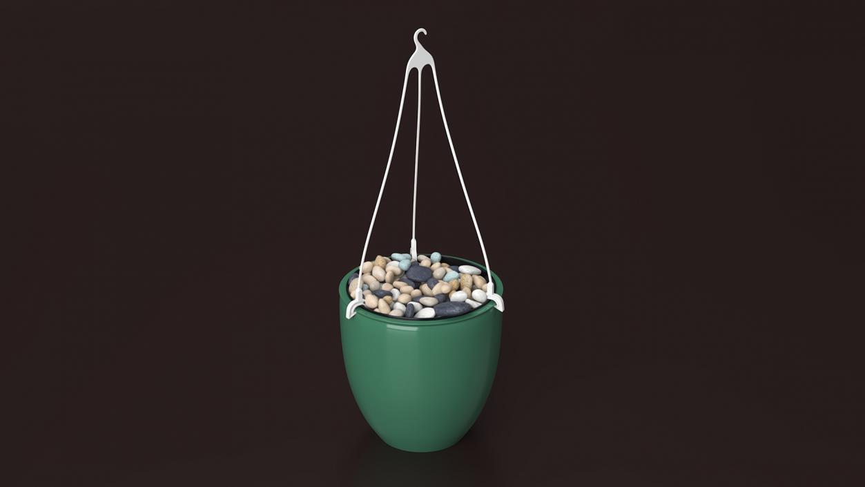 3D Hanging Planter with Pebbles model