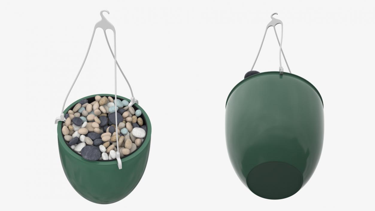 3D Hanging Planter with Pebbles model