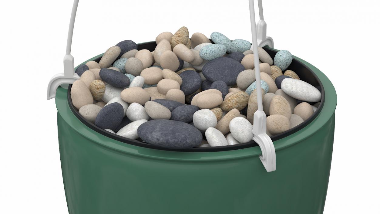 3D Hanging Planter with Pebbles model