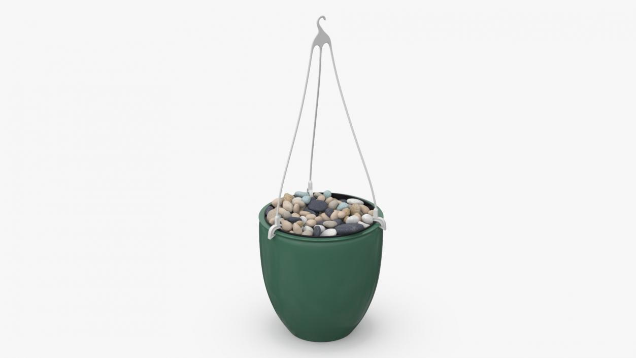 3D Hanging Planter with Pebbles model