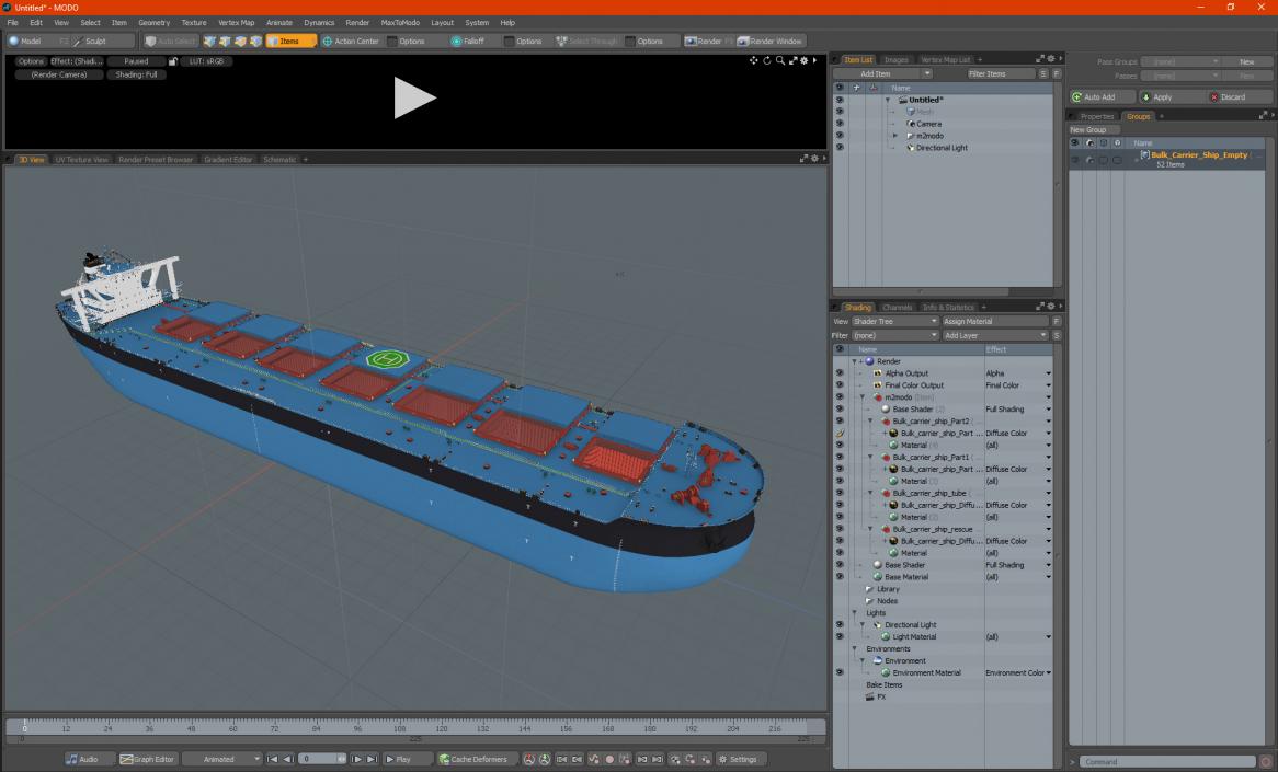 3D Bulk Carrier Ship Empty model