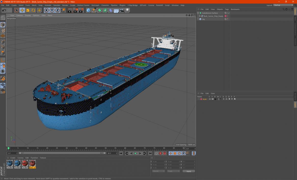 3D Bulk Carrier Ship Empty model