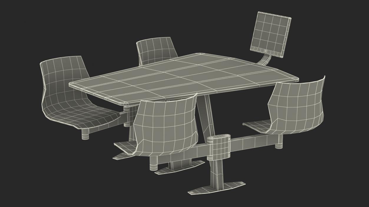 3D Bowling Table with Red Chairs and Monitor 2 model