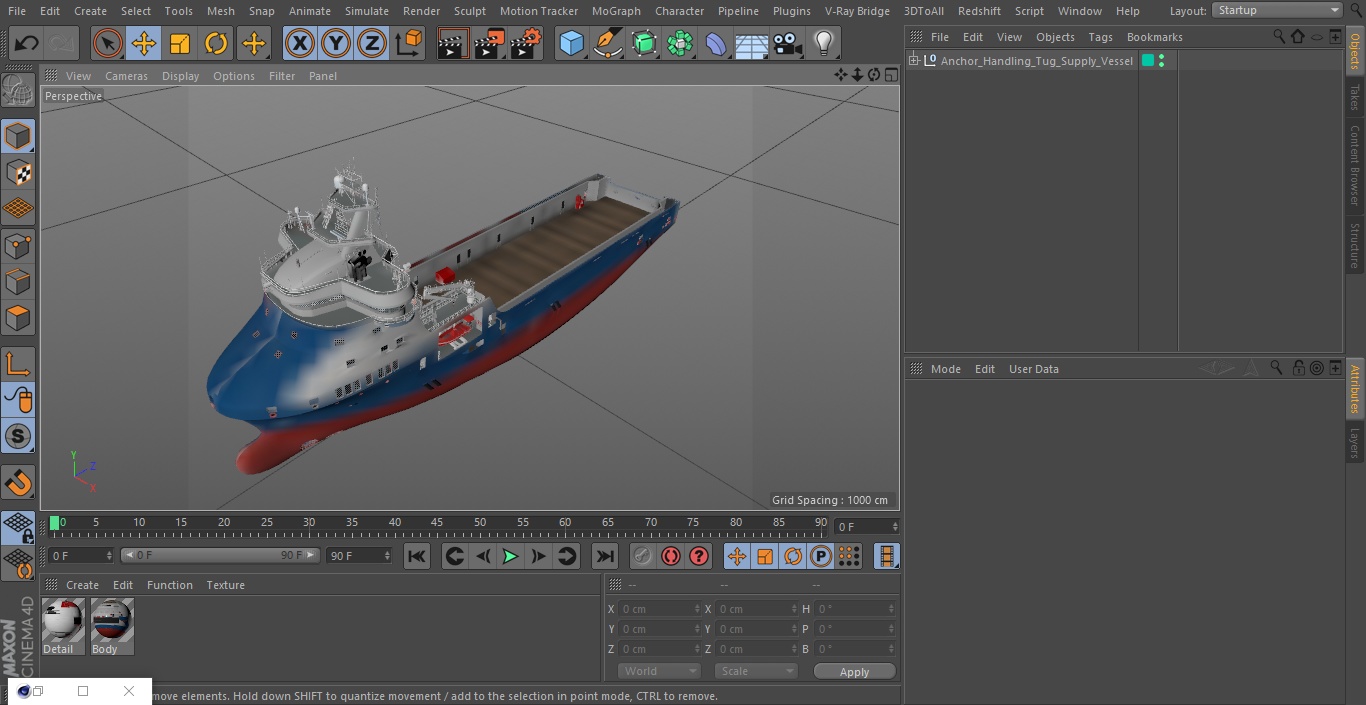 3D Anchor Handling Tug Supply Vessel model