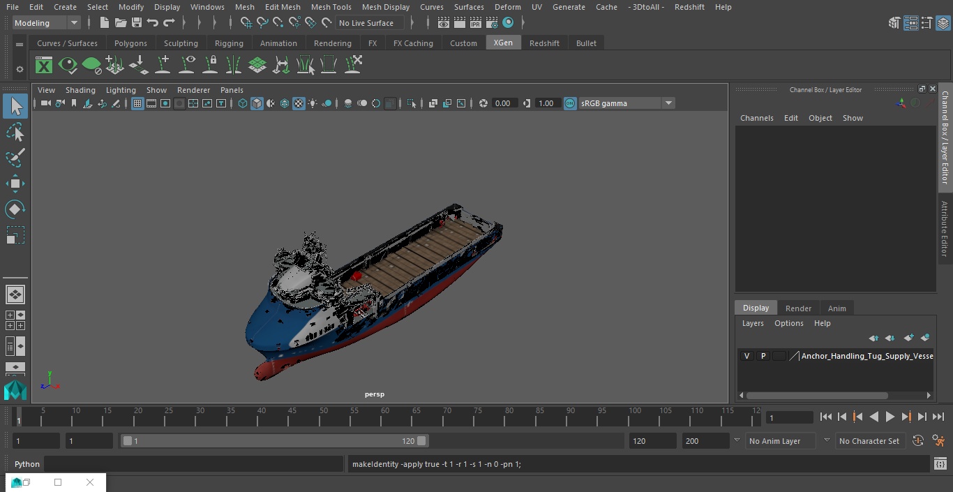 3D Anchor Handling Tug Supply Vessel model