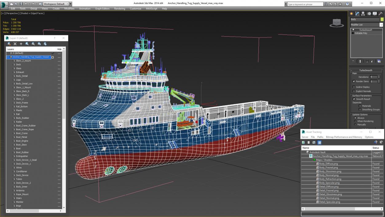 3D Anchor Handling Tug Supply Vessel model