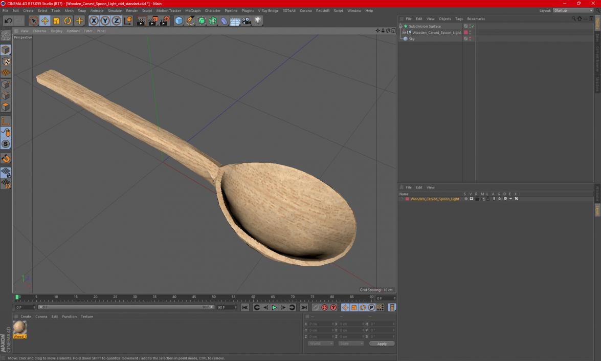 3D model Wooden Carved Spoon Light