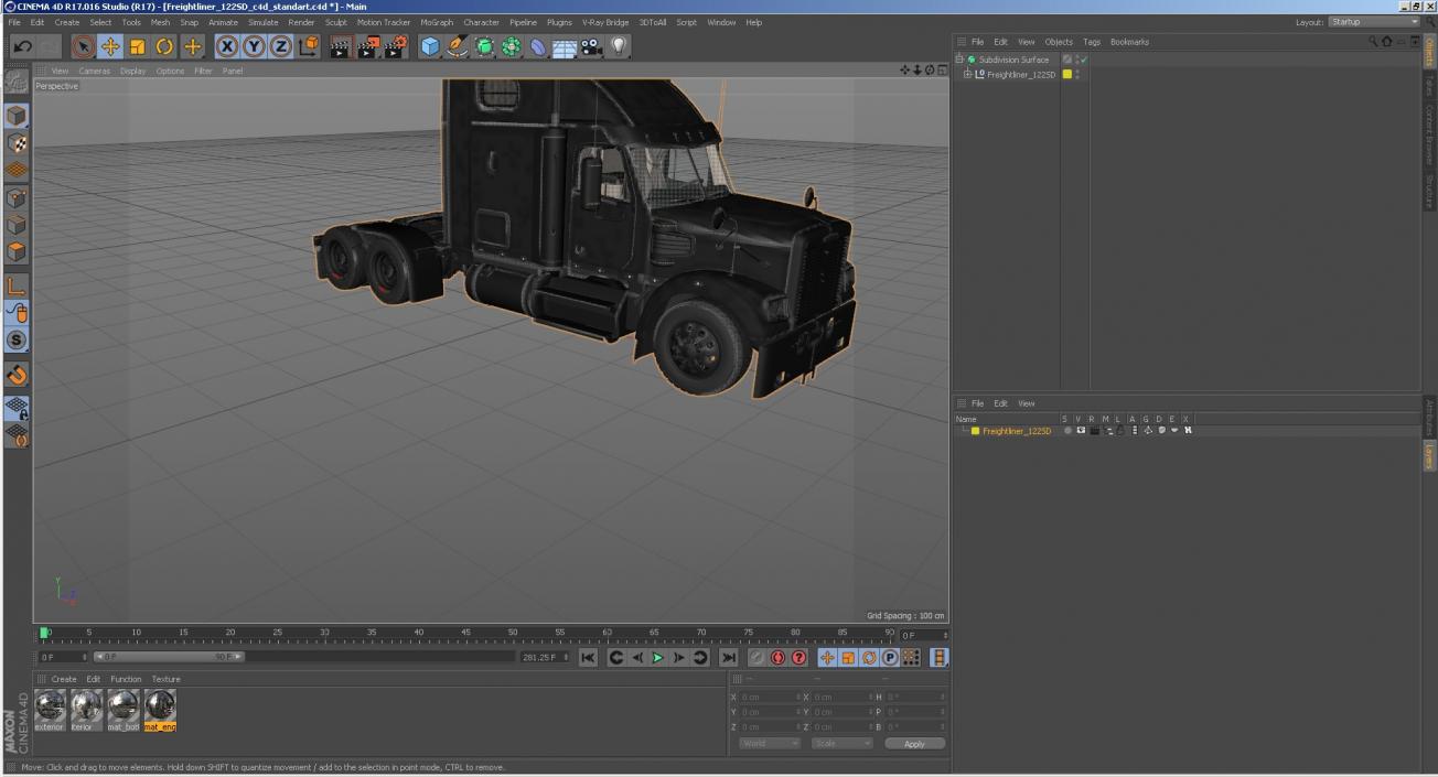 3D Freightliner 122SD model