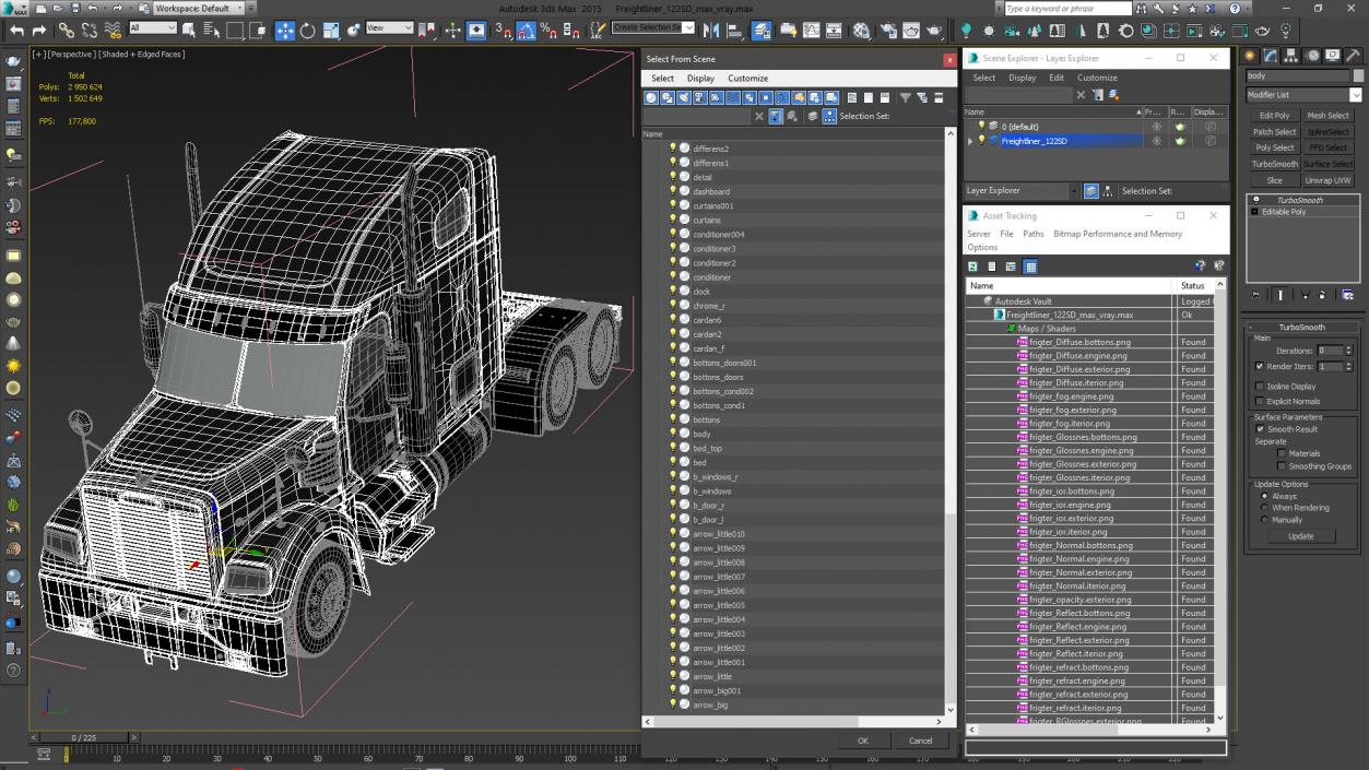 3D Freightliner 122SD model